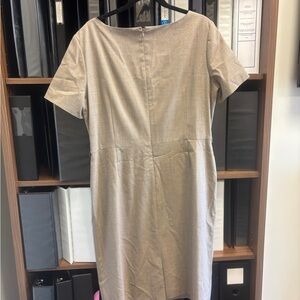Alex Marie Taupe Short Sleeve Midi Dress